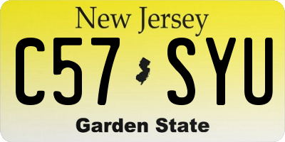 NJ license plate C57SYU