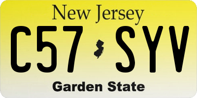 NJ license plate C57SYV