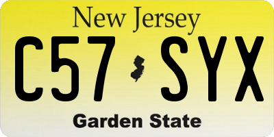 NJ license plate C57SYX