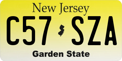 NJ license plate C57SZA