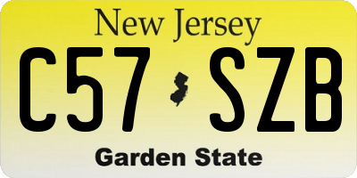 NJ license plate C57SZB