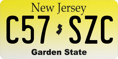 NJ license plate C57SZC
