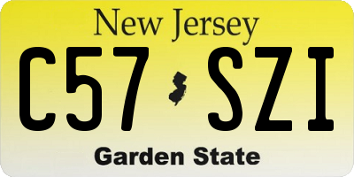 NJ license plate C57SZI