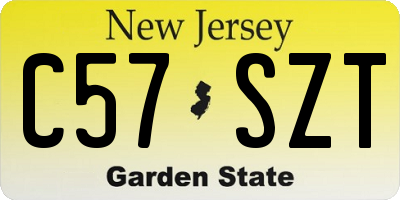 NJ license plate C57SZT