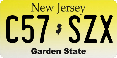 NJ license plate C57SZX