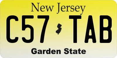 NJ license plate C57TAB