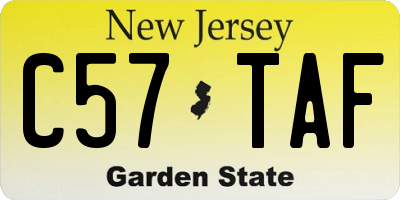 NJ license plate C57TAF