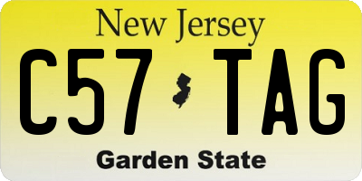 NJ license plate C57TAG