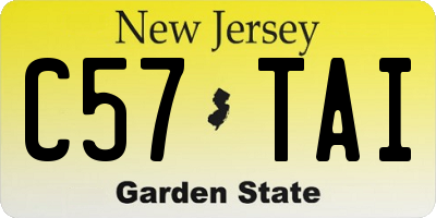 NJ license plate C57TAI