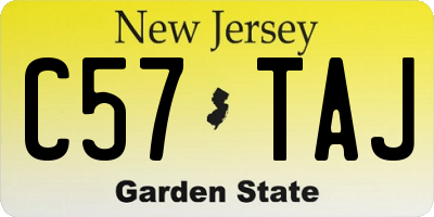 NJ license plate C57TAJ