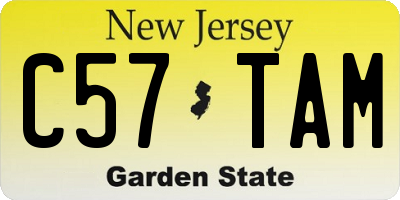 NJ license plate C57TAM