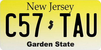NJ license plate C57TAU