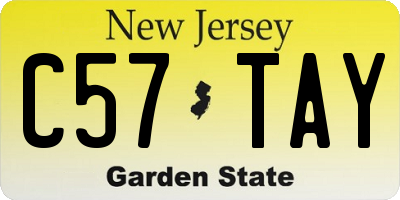NJ license plate C57TAY