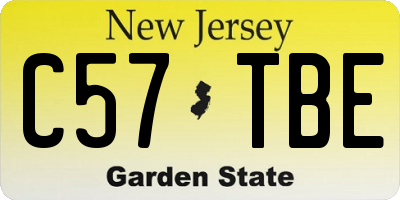 NJ license plate C57TBE