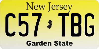 NJ license plate C57TBG