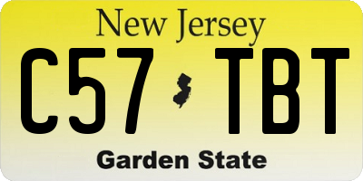 NJ license plate C57TBT