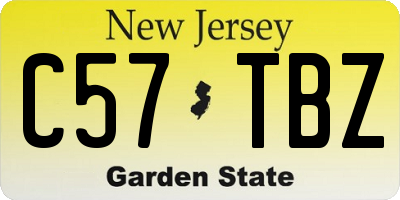 NJ license plate C57TBZ