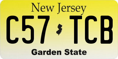 NJ license plate C57TCB