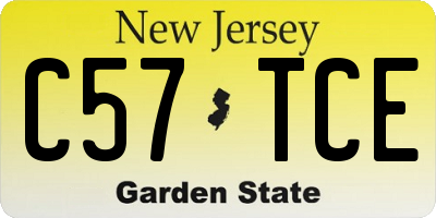 NJ license plate C57TCE