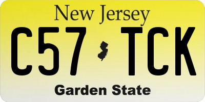 NJ license plate C57TCK