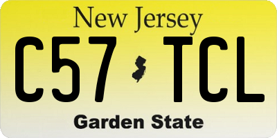 NJ license plate C57TCL