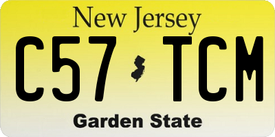NJ license plate C57TCM