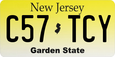 NJ license plate C57TCY