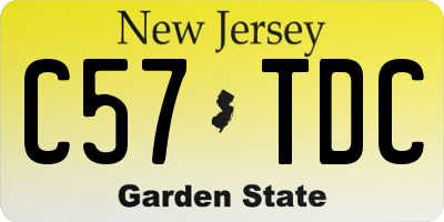 NJ license plate C57TDC