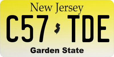 NJ license plate C57TDE
