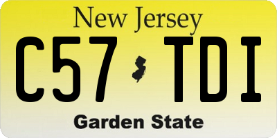 NJ license plate C57TDI