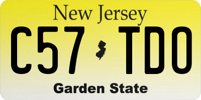 NJ license plate C57TDO