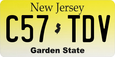 NJ license plate C57TDV
