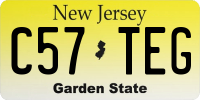 NJ license plate C57TEG