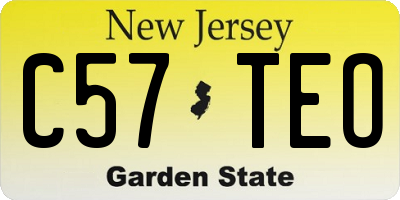 NJ license plate C57TEO