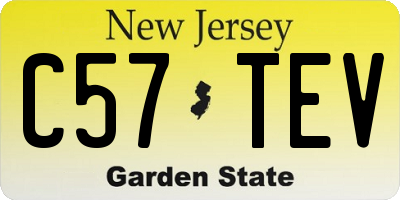 NJ license plate C57TEV