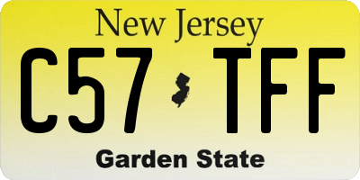 NJ license plate C57TFF