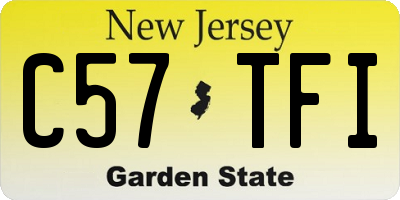 NJ license plate C57TFI