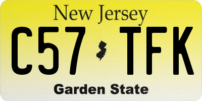 NJ license plate C57TFK