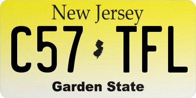 NJ license plate C57TFL