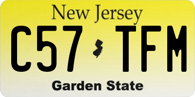 NJ license plate C57TFM