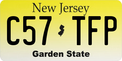 NJ license plate C57TFP