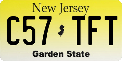 NJ license plate C57TFT