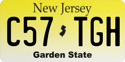 NJ license plate C57TGH