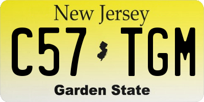 NJ license plate C57TGM