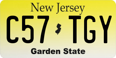NJ license plate C57TGY
