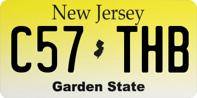 NJ license plate C57THB