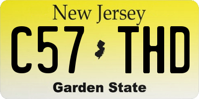 NJ license plate C57THD