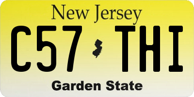 NJ license plate C57THI