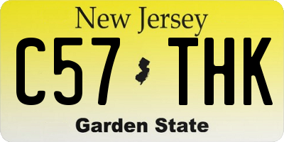NJ license plate C57THK
