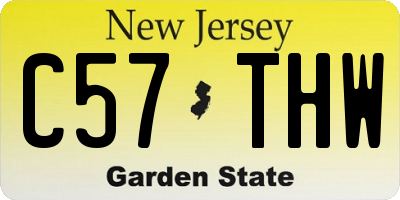 NJ license plate C57THW